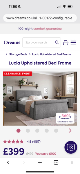 Help me update my bedroom with this grey bed!