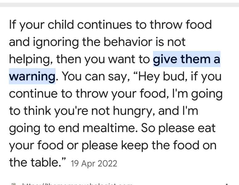 How to stop baby from slapping food /playing with it or knocking bowl over and refusing to eat