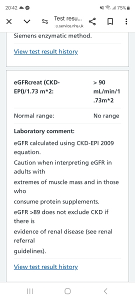 Kidney test results?