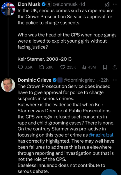 Aibu to be very happy Elon Musk is putting so much pressure on Stamer over the grooming gang tragedies?