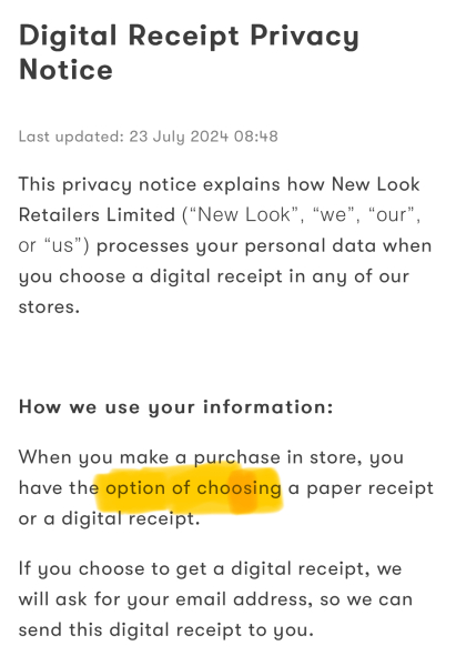 Horrible interaction in New Look