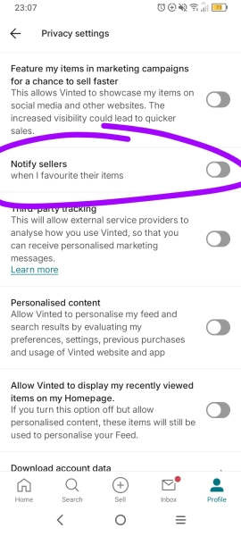 To scroll past your Vinted listing if you’ve done this?