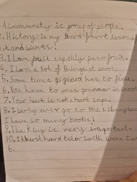 How old is the child thay wrote this?