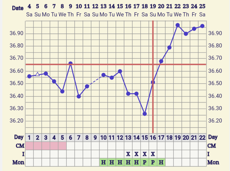 Help with BBT chart interpretation