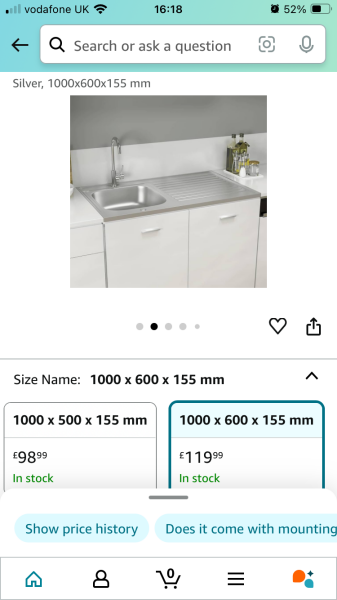 Kitchen sink with built-in drainer behind??