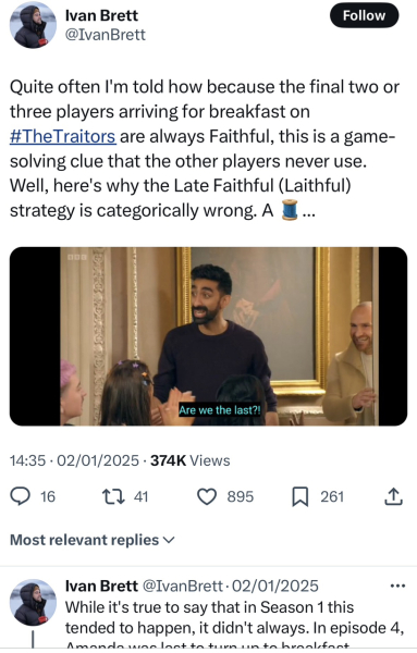 The Traitors 7 (with optional Bingo cards!)