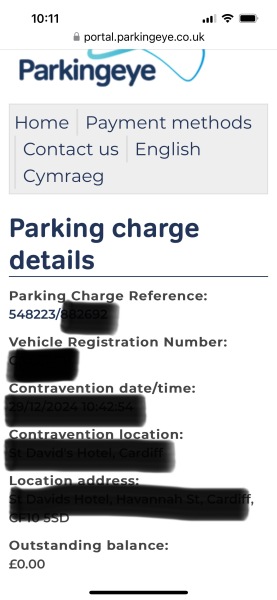 Help! Does anyone have any experience of Parking Eye?