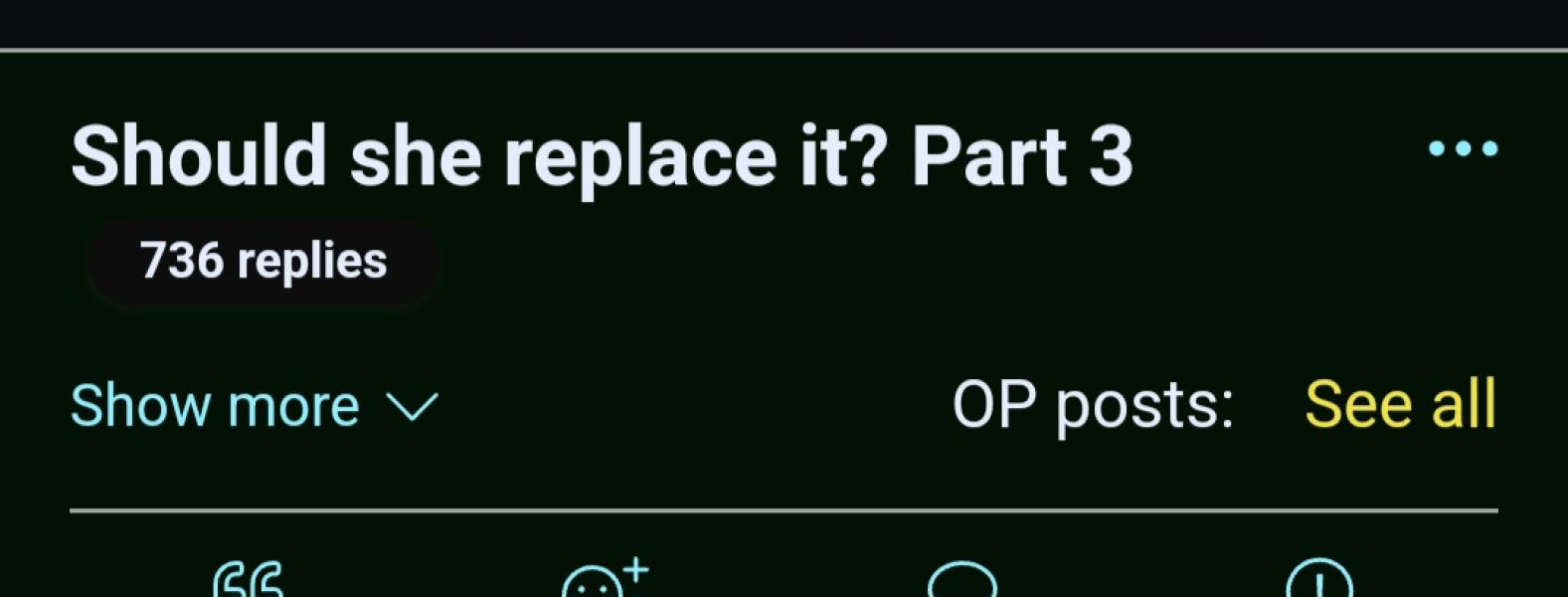 Should she replace it? Part 3