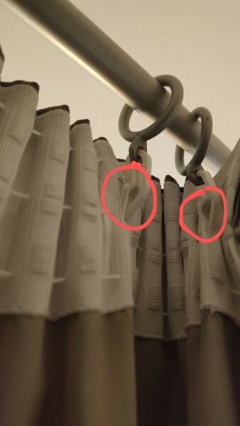 Pencil pleat curtain stretched cord