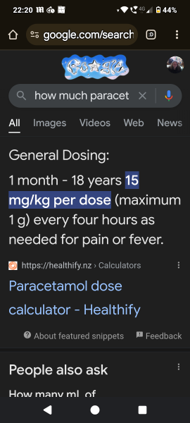 Accidentally doubled paracetamol suppository