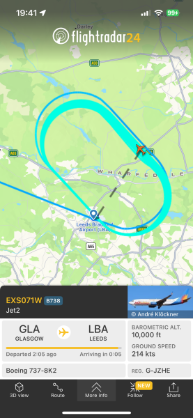Flight Radar - snow go around!