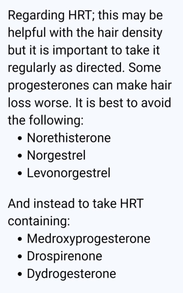 HRT and hair loss