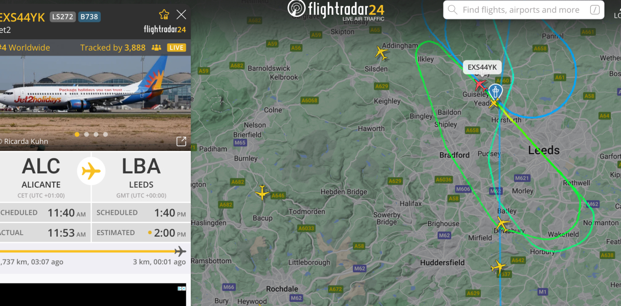 Flight radar - storm Eowyn version