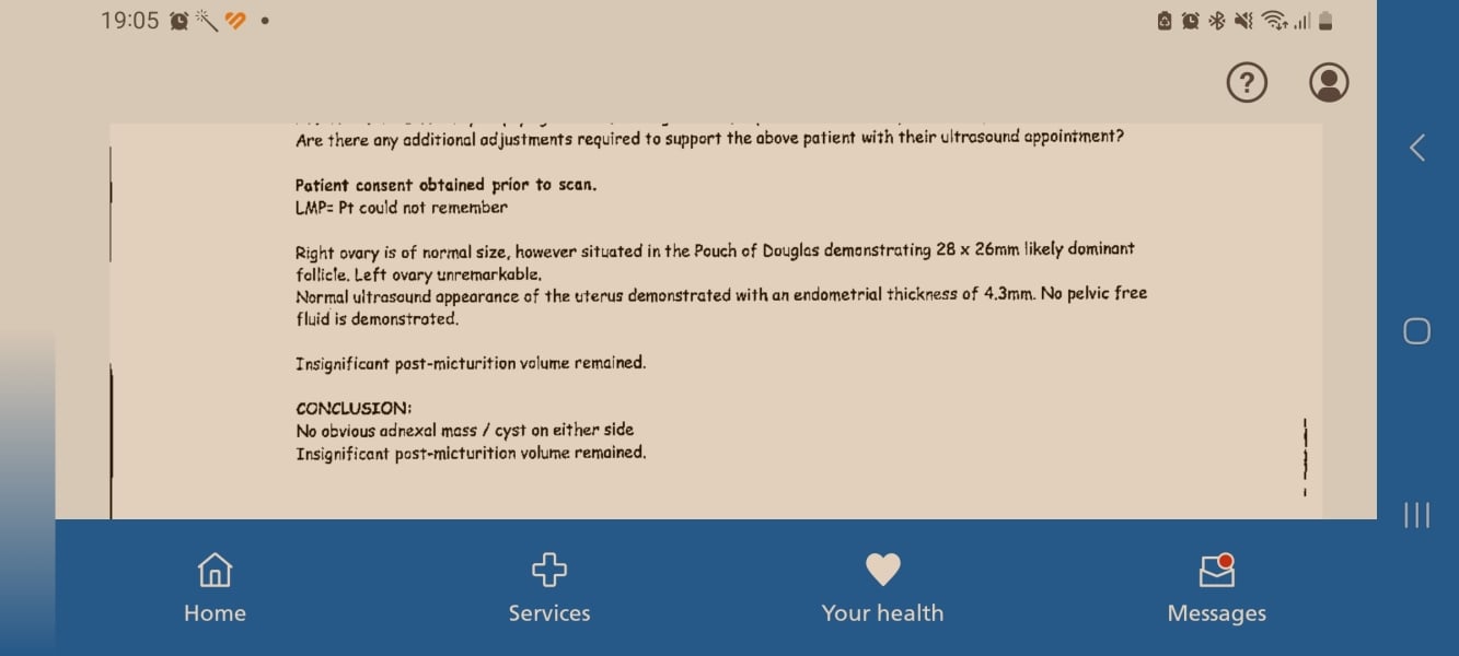 Can someone explain this ultrasound report please?