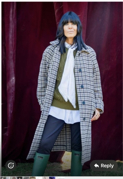 Claudia’s houndstooth coat The Traitors