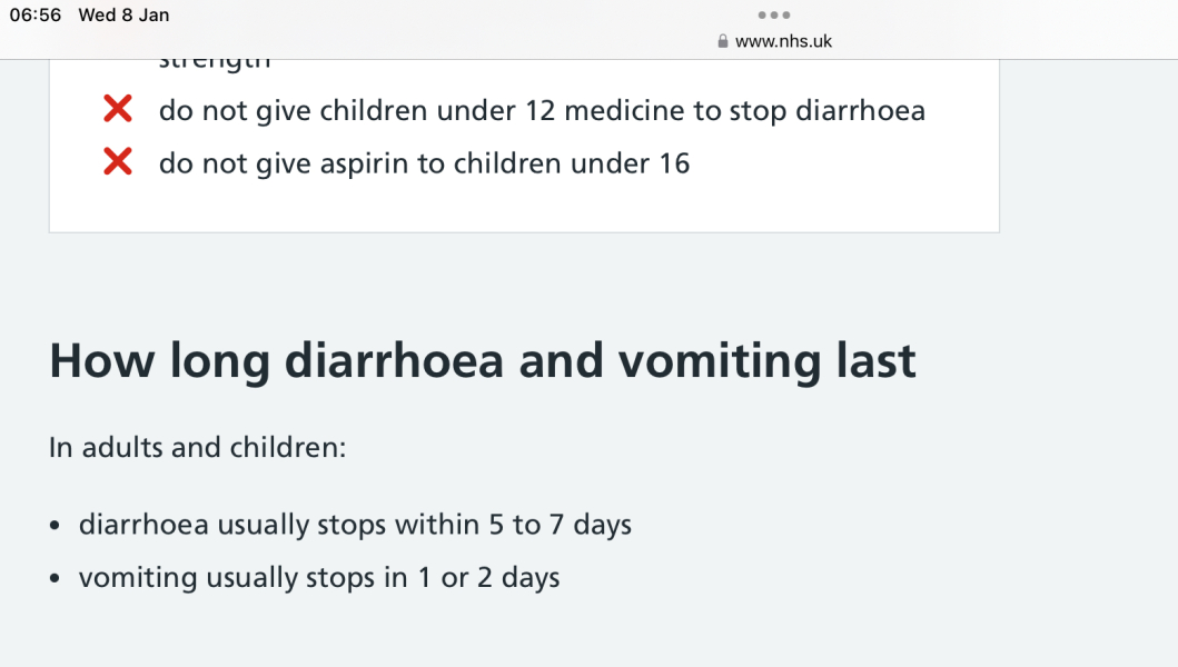 Sickness bug question!