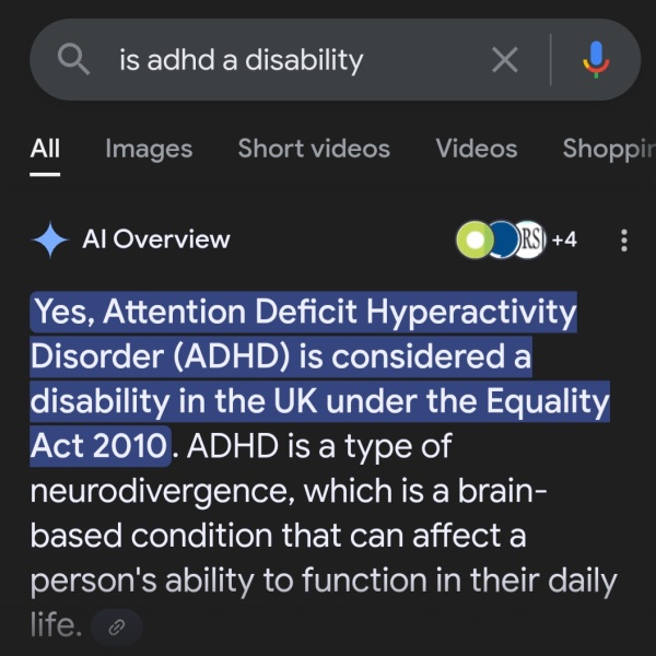 ADHD - reasonable adjustments?