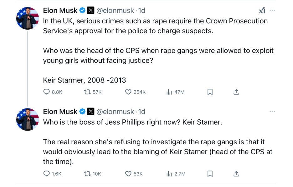 To want Elon Musk to stay the fuck out of U.K. politics?