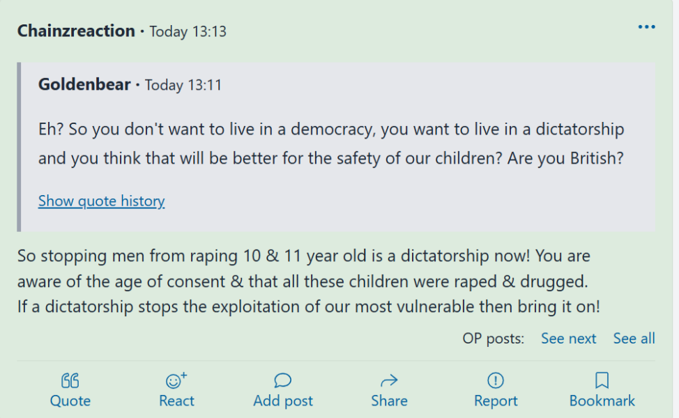 Happy Elon Musk calling out govt over grooming gang PT 2