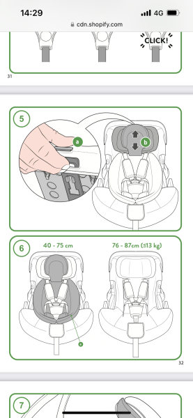 Cosatto car seat - what does the M button do? (Photo)