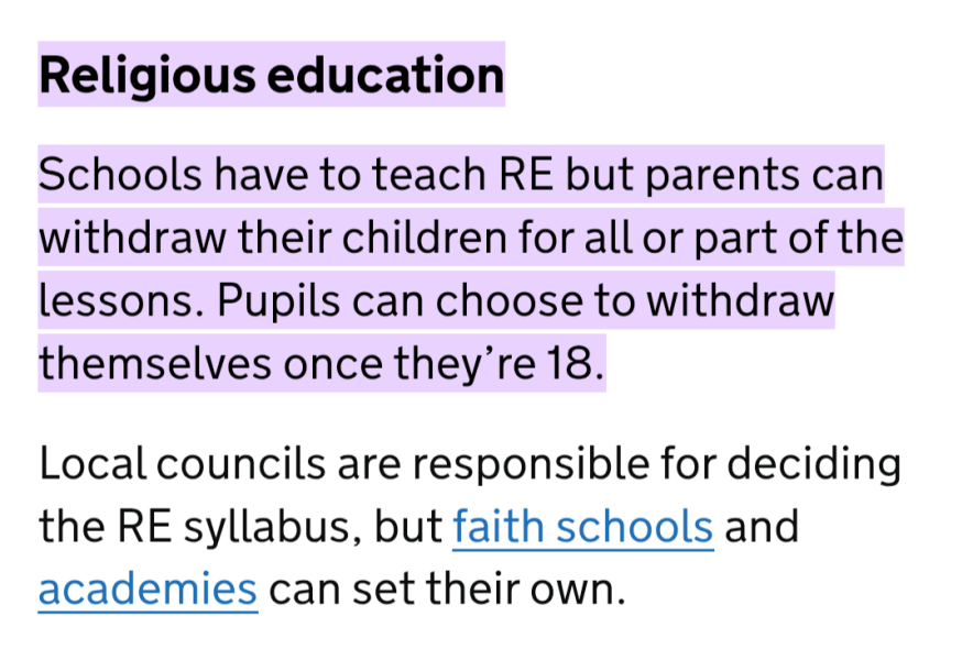 Can a school make Religious Studies GCSE compulsory? Can one withdraw?