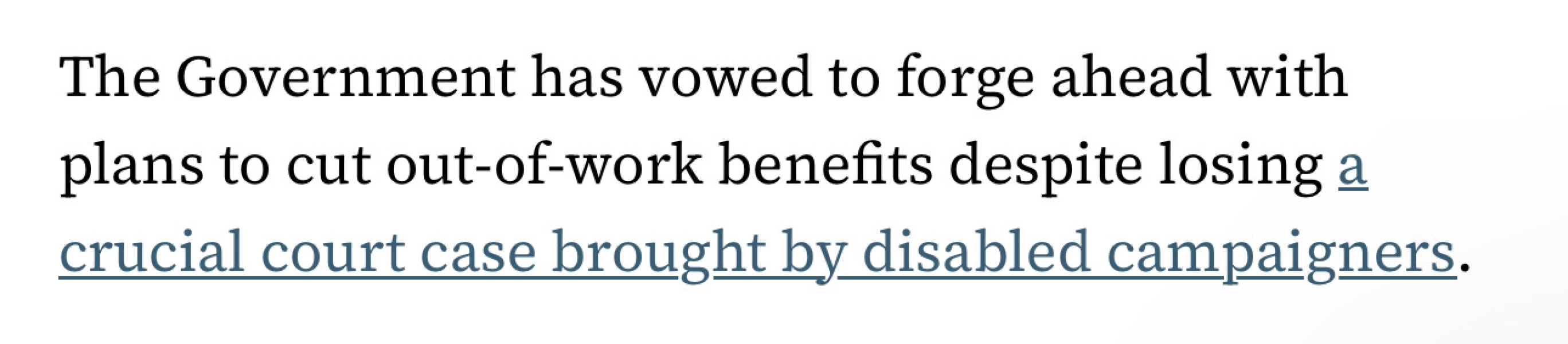 Disability benefit cuts plan ruled unlawful as DWP loses court case