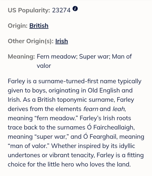 Farley or Farlie