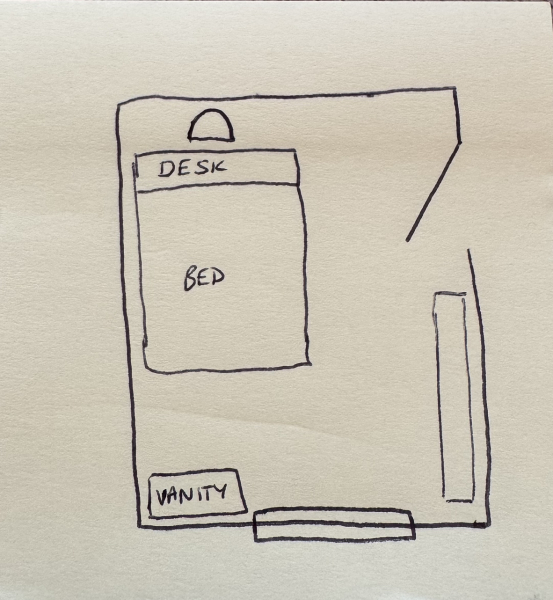 Dividing work/sleep sections of a bedroom