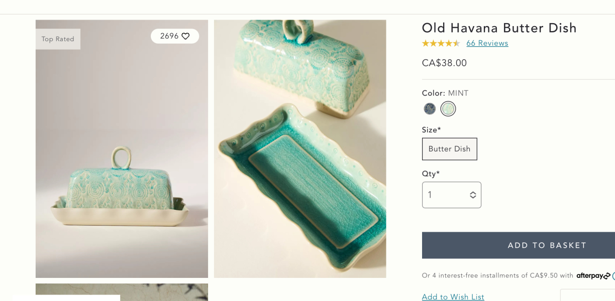 To ask you to show me your butter dish