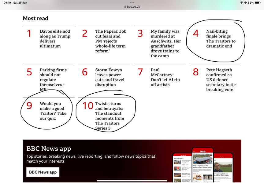 Traitors on BBC News - really?
