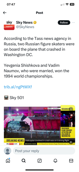 Washington DC Plane/Helicopter Collision