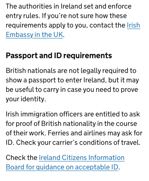 To think I can't take a baby to Northern Ireland from England without a passport?