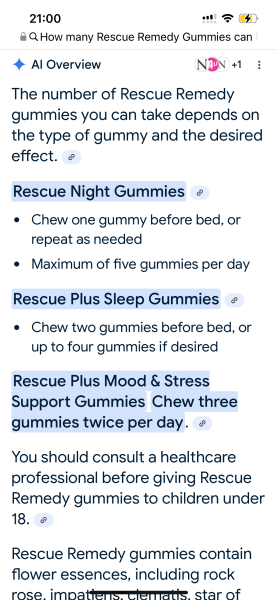 Can I over dose on rescue remedy gummies