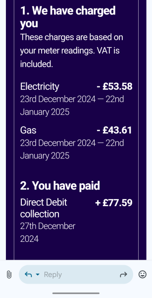 Hiw much was  your January gas and elec bill?