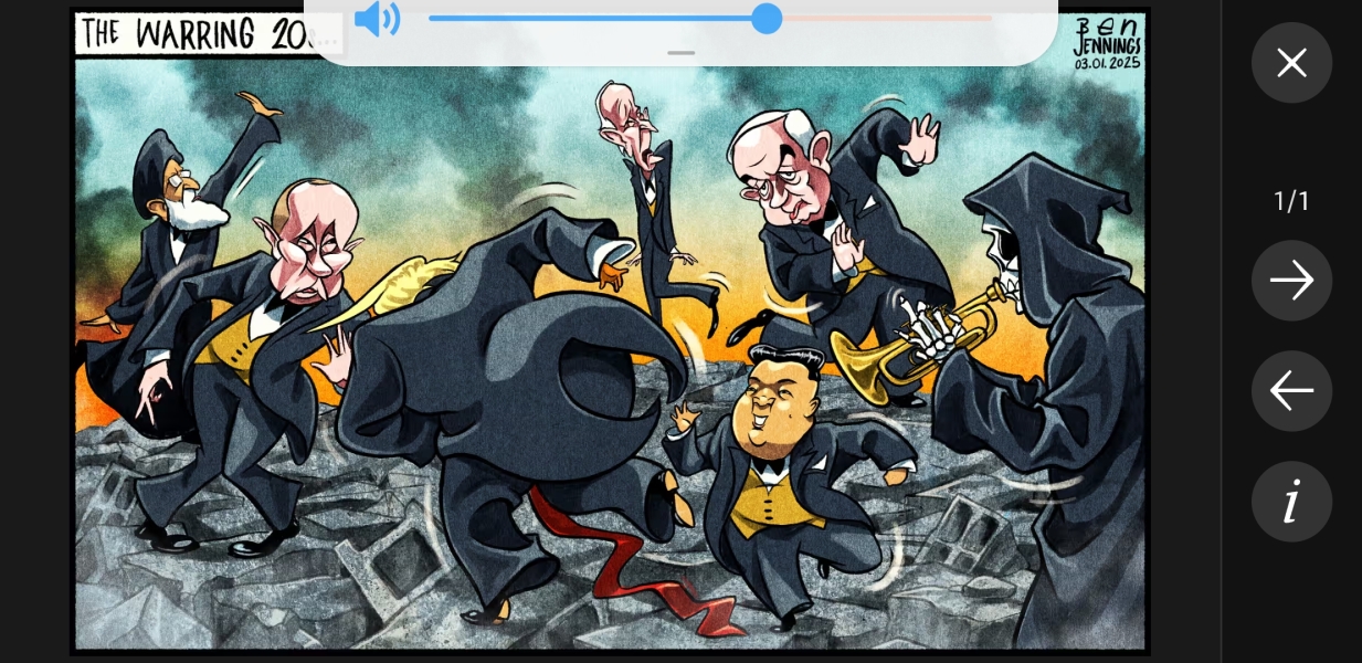 Who is the man dancing to the grim reaper's?