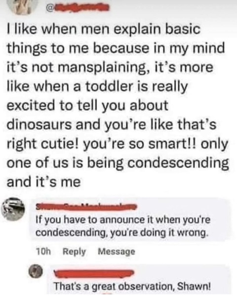 Got aggressively mansplained r.e. my field
