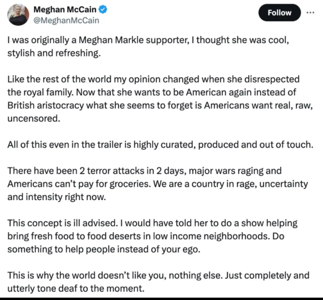 Meghan back on Instagram
