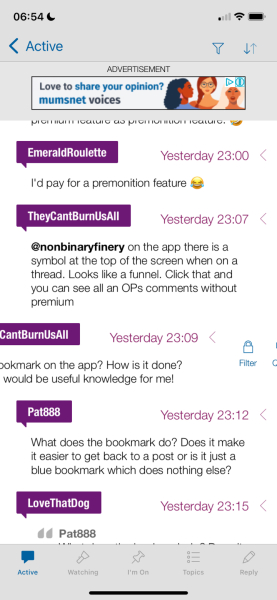 Is there an option to find your own posts easily on a thread?