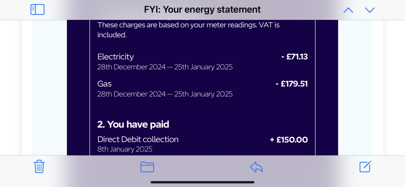 Hiw much was  your January gas and elec bill?