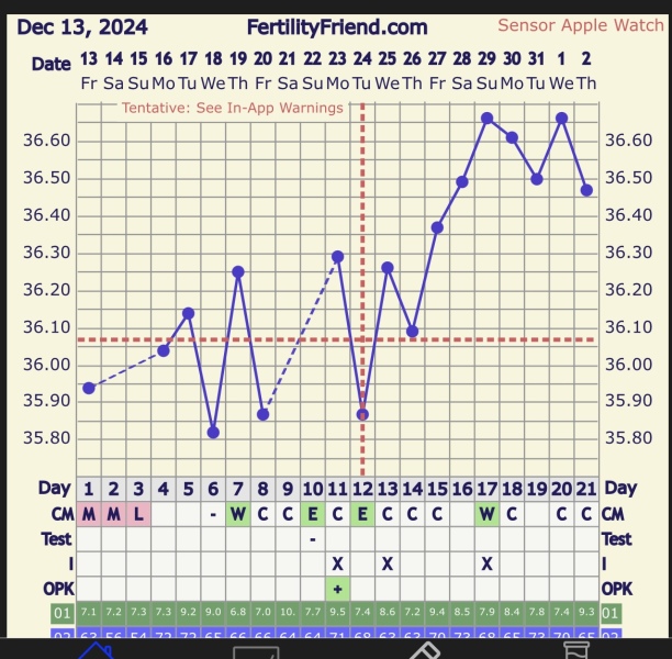 BBT Chart- last cycle TTC before IVF