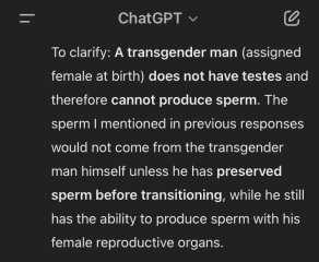 Emma Hilton vs ChatGPT - transgender men should freeze their sperm before transing!?!
