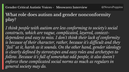 ND without the T / Autistic Not Queer / Gender Critical Autistics