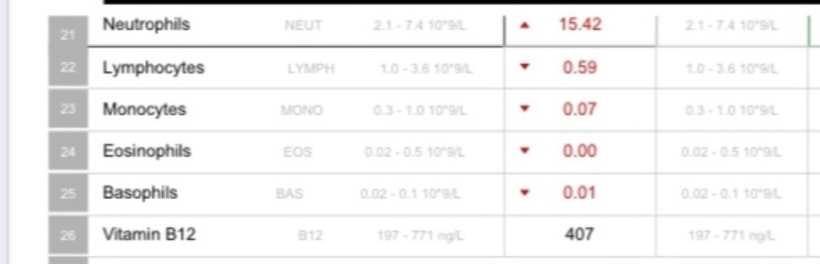 Do these blood test results mean I might have an infection?