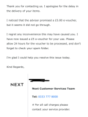 Next UK scam re free home delivery?