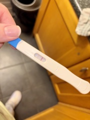 Pregnant or evap line? cheap strip test