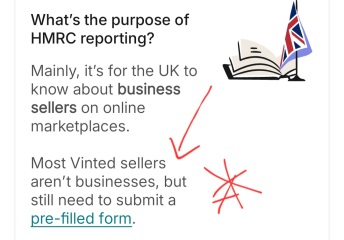 Vinted - have you informed HMRC about sales, or earnings. Im under the threshold but been told to report 🤷‍♀️