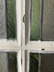 How do I get paint off the led in the stain glass door?