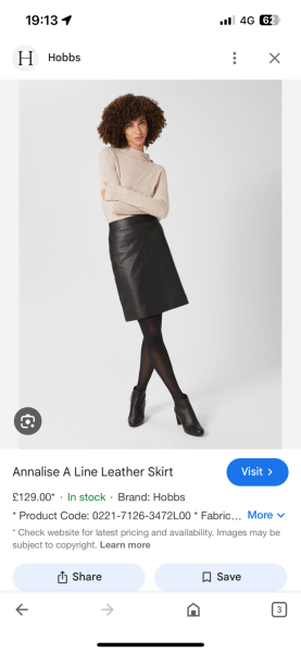 Aline black leather skirt