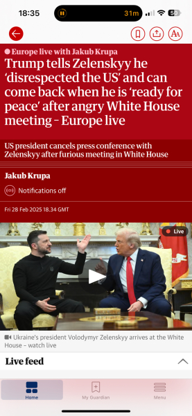 Zelensky - Trump meeting.…just horrible. BBC news live.