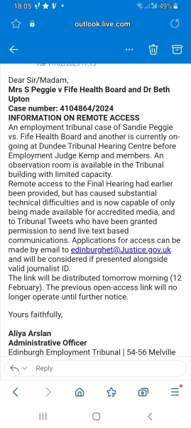 NHS Fife tries to silence nurse - Sandie Peggie vs NHS Fife Health Board and Dr Beth Upton - thread #13